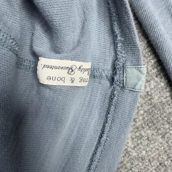 Rag & Bone Henley Shirt Mens XXL Blue Cotton Slub Long Sleeve Casual Minimalist - Picture 7 of 9